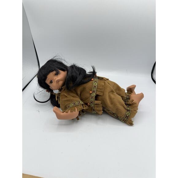 Catkay Collection Porcelain Indian Native American Doll Baby on Belly - Picture 1 of 6
